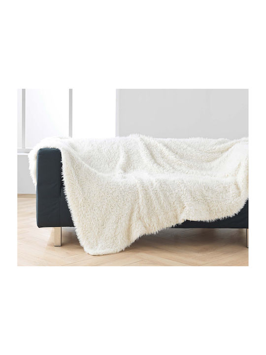 Douceur d'Intérieur Pătură Fleece Supredublă 220x240 cm Albă