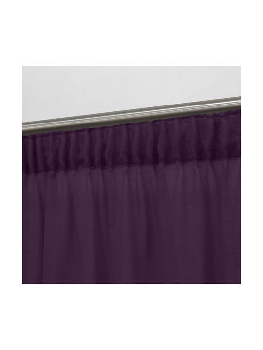 Lino Home Κουρτίνα με Τρέσα Μωβ 150x295εκ.