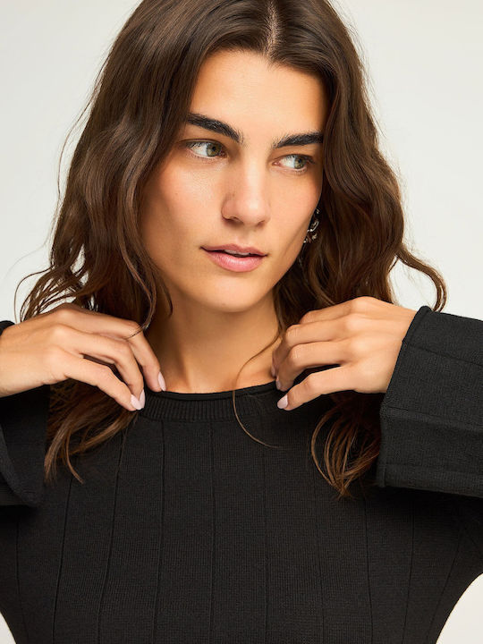 Women's Long Sleeve Sweater Cotton Black