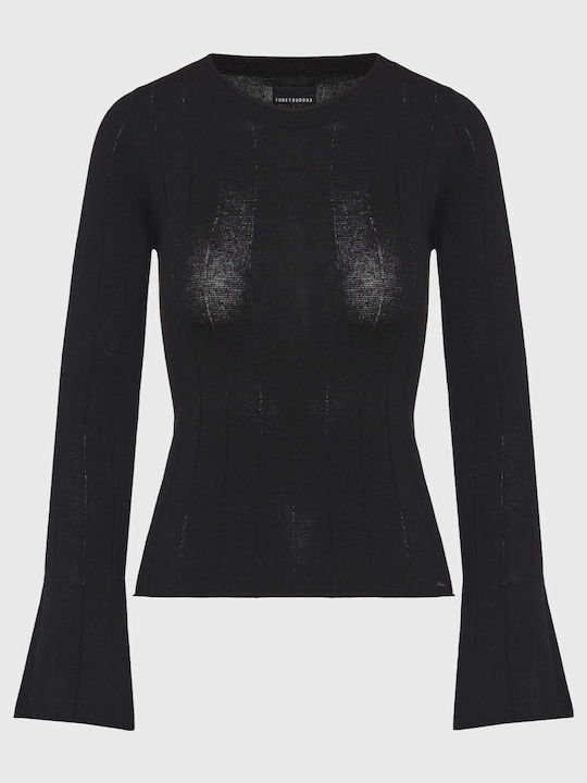 Women's Long Sleeve Sweater Cotton Black