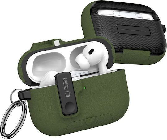 Tech-Protect Slim Hook Hülle Kunststoff mit Haken in Grün Farbe für Apple AirPods Pro 3