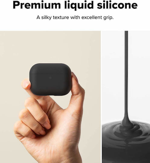 Ringke Silicone Case Silicone with Hook in Black color for Apple AirPods Pro 3