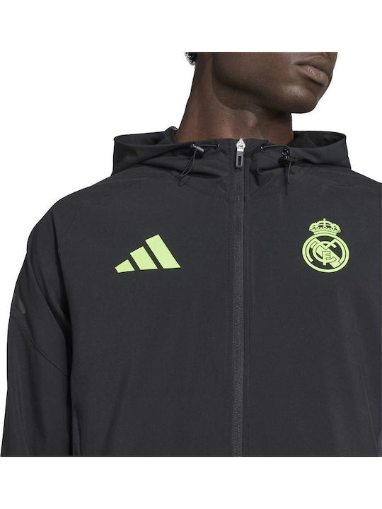 Real Madrid Ζακέτα με Κουκούλα Μαύρη