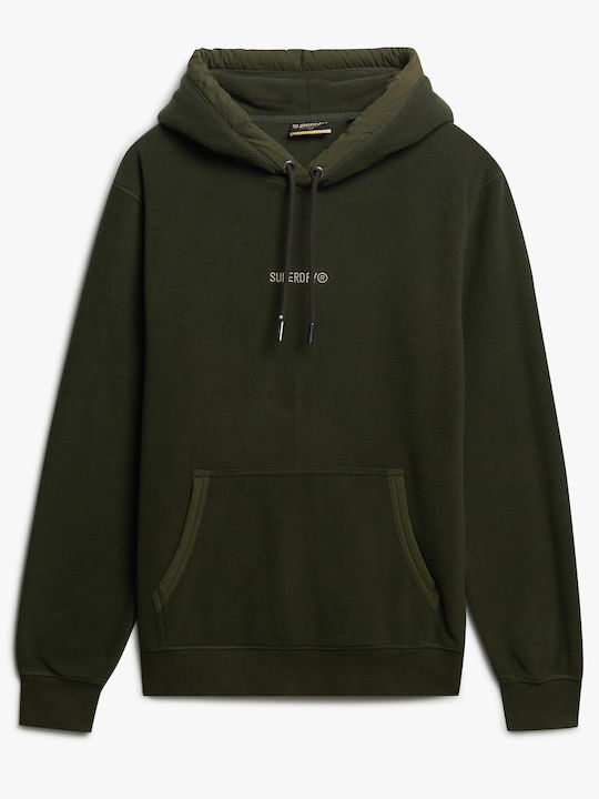 Micro Logo Hoodie with Hood Olive Green