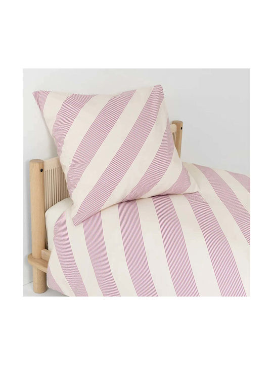 Nobodinoz Διακοσμητική Μαξιλαροθήκη Sheldon Lilac Diagonal Stripes 60x60εκ.