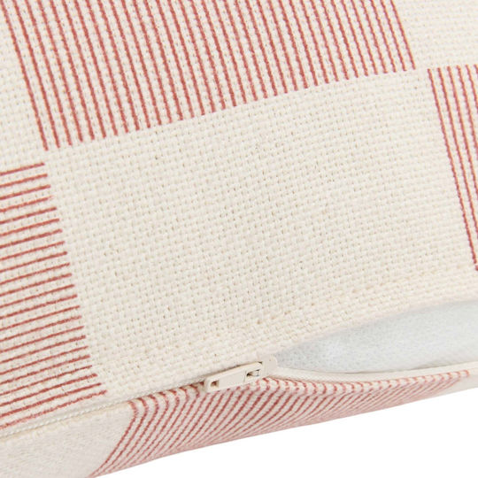 Nobodinoz Sofa Cushion from 100% Cotton Red Burnt Checks 30x50 cm