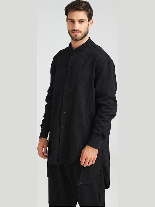 Cu mânecă lungă Denim Cămașă Negru