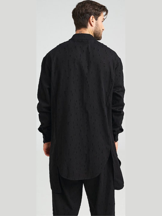 Cu mânecă lungă Denim Cămașă Negru