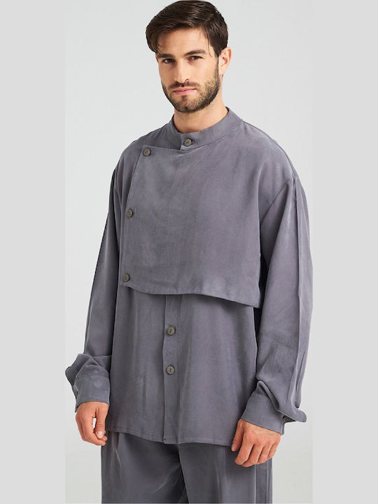Long-sleeved Shirt in Wide Line Grey