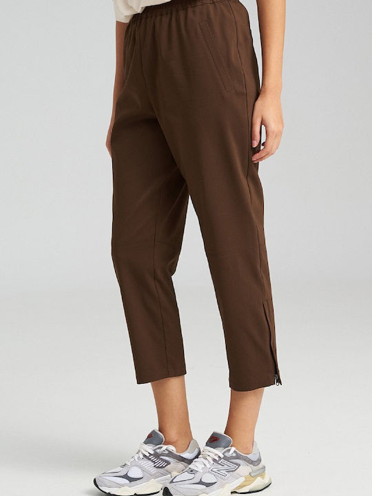 Γυναικείο Υφασμάτινο Παντελόνι Navy, Brown
