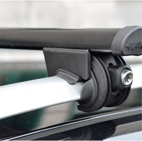 Farad Car Roof Bars Metallic 120cm for Suzuki Ignis SX4 Wagon R+ 5D Set with Roof Rack Legs and Lock Black