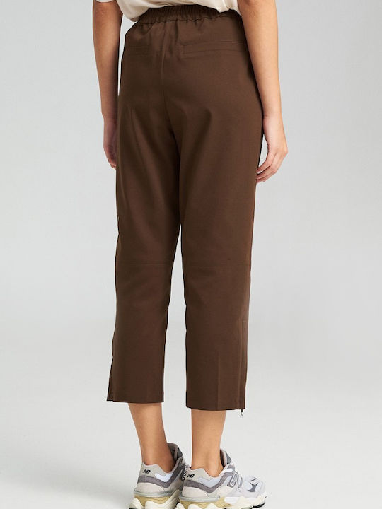 Γυναικείο Υφασμάτινο Παντελόνι Navy, Brown