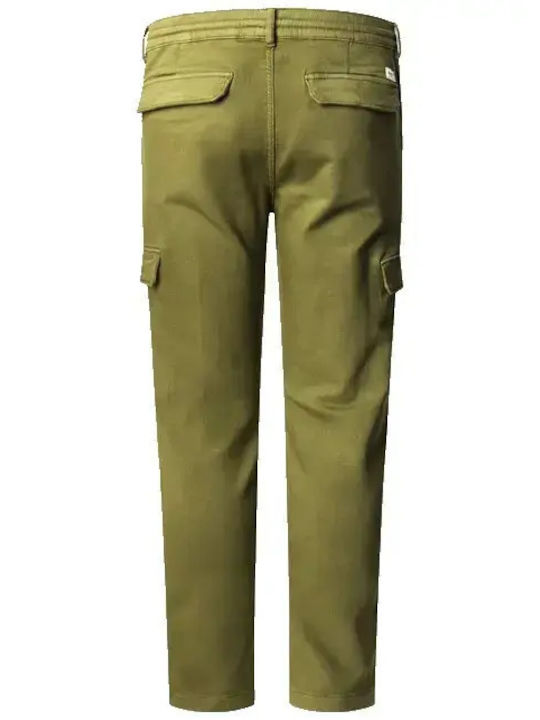Elastic Cargo Trousers In Regular Fit Green