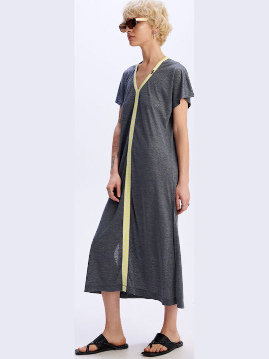 Summer Maxi Dress with Tearing Anthracite