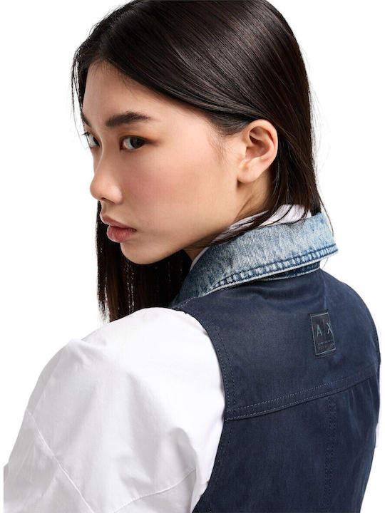 Women's Jean Jacket for Spring or Autumn Navy Blue