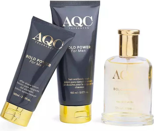 Aquarius Cosmetic Bold Power Men's Set with Eau de Parfum and Shower Gel 3pcs