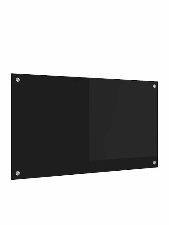 Vidaxl Kitchen Back Panel Black 90 x 50 x 0.8 cm Tempered Glass