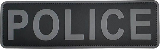 Police Back Badge PVC 25.5 x 7.5 cm Black White