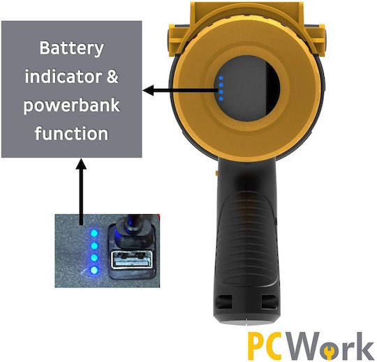 Pcwork Επαναφορτιζόμενος Προβολέας Χειρός LED IPX4 με Μέγιστη Φωτεινότητα 1590lm