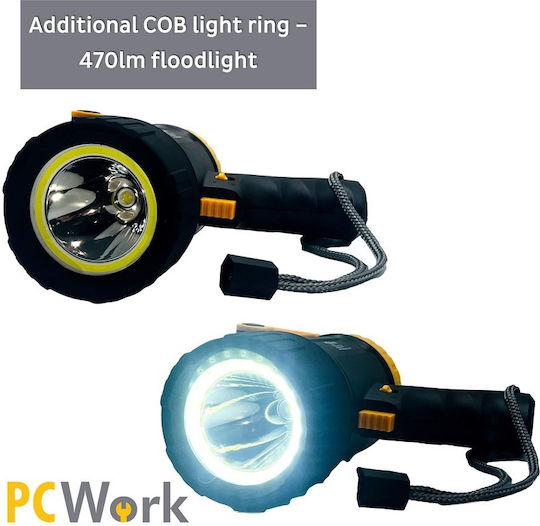 Pcwork Επαναφορτιζόμενος Προβολέας Χειρός LED IPX4 με Μέγιστη Φωτεινότητα 1590lm