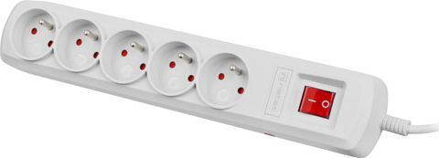 Natec Bercy Power Strip with Surge Protection 5 Positions with Switch and Cable 3m Gray