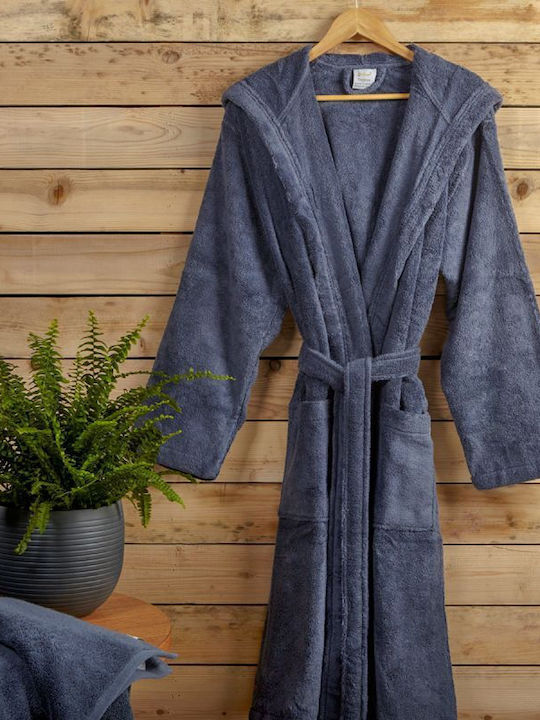 Aigaion Νua Cotton Bademantel mit Kapuze Heather 320gr/m²