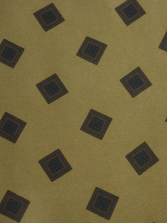 E-Ties Men's Tie Silk Printed in Brown Color