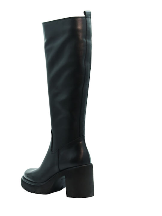 Leder Damenstiefel Schwarz
