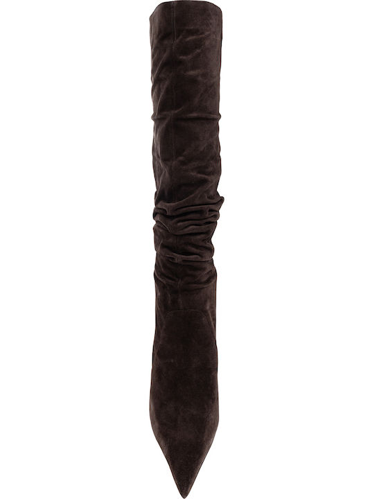 Heeled Дамски ботуши Кафяв