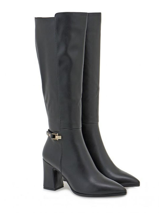 Synthetic Leather High Heel Women's Boots Black