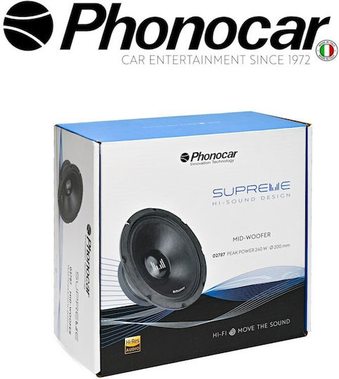Phonocar Auto-Lautsprecher Supreme 8" mit 120W RMS (Tieftöner)