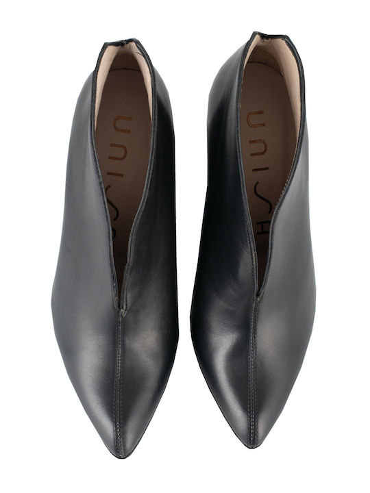 Leder Stiefeletten Damen Schwarz