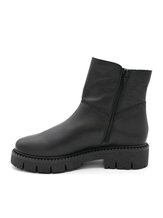 Leather Women's Ankle Boots Black