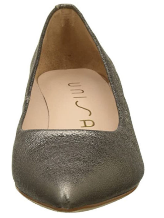 Leather Pointed Toe Gold Heels