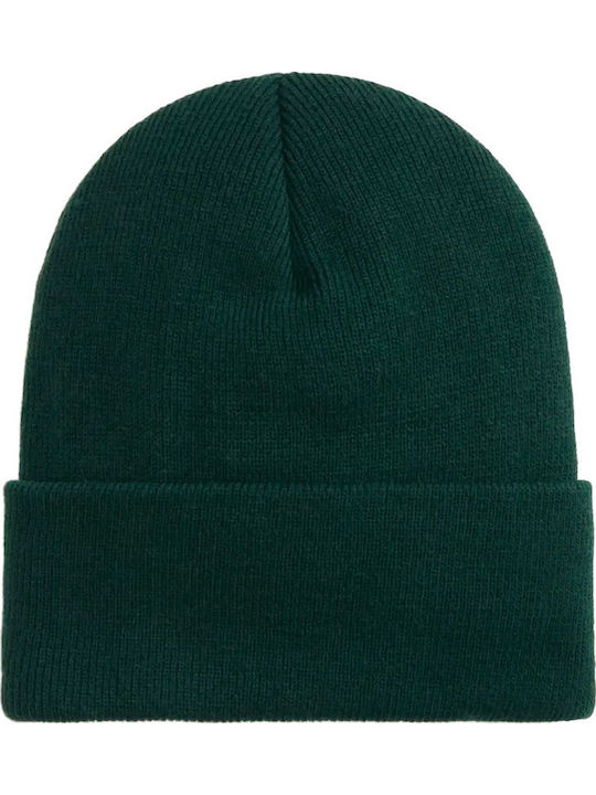 Tall Cuff Beanie Beanie Knitted in Green color