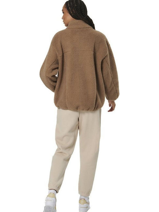 Fleece Damen Jacke Sand Brown