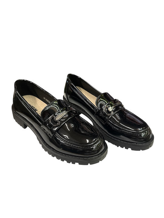 Λουστρίνι Γυναικεία Loafers σε Μαύρο Χρώμα
