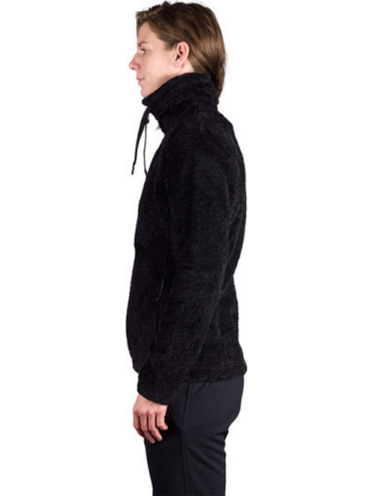 Fleece Γυναικεία Ζακέτα σε Μαύρο Χρώμα