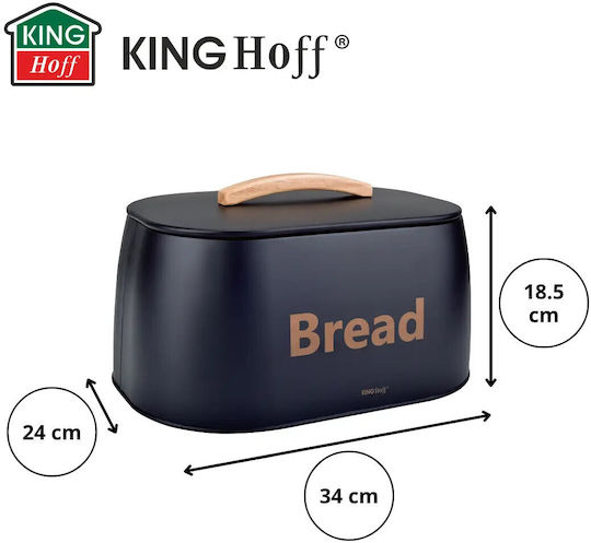 KING Hoff Cutie de pâine Metalic Neagră 34x24x18.5cm