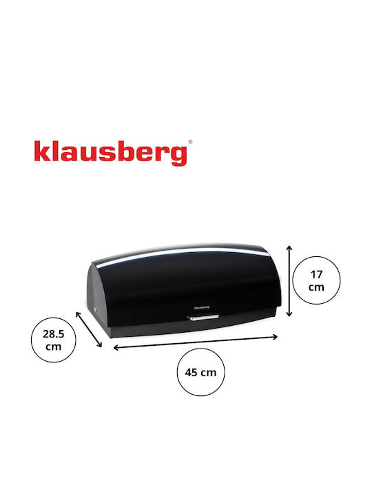 Klausberg Cutie de pâine Metalic Neagră 45x28.5x17cm