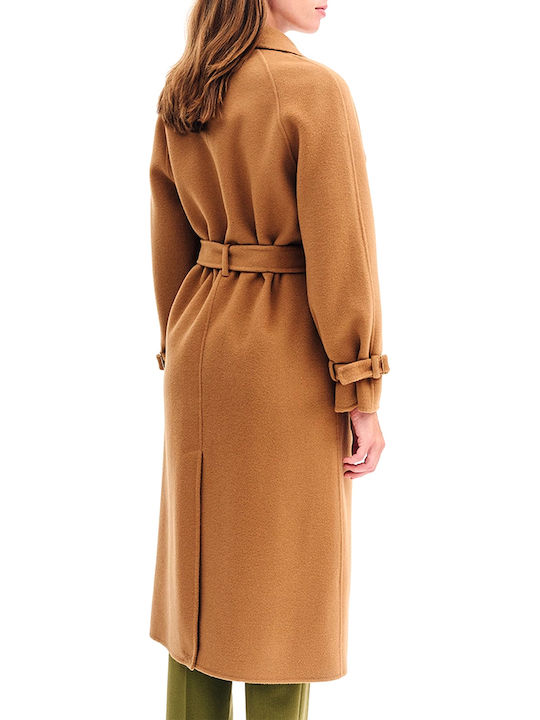 Women's Camel Coat with Belt