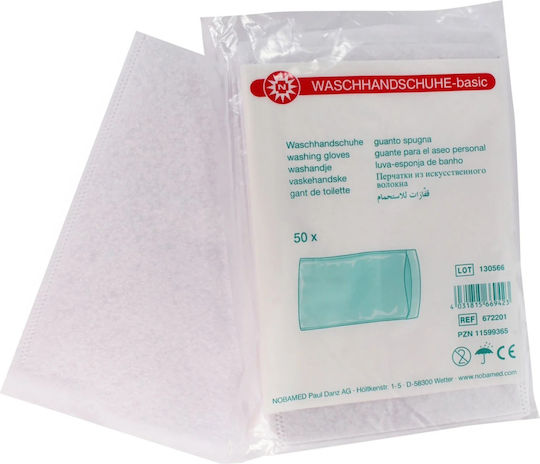 Nobamed Body Cleaning Gloves Patient Cleaning Glove for Bedridden / Patients Body 50 Pieces