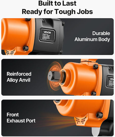 Vevor Air Impact Wrench 1" With Maximum Torque 163.15kgm