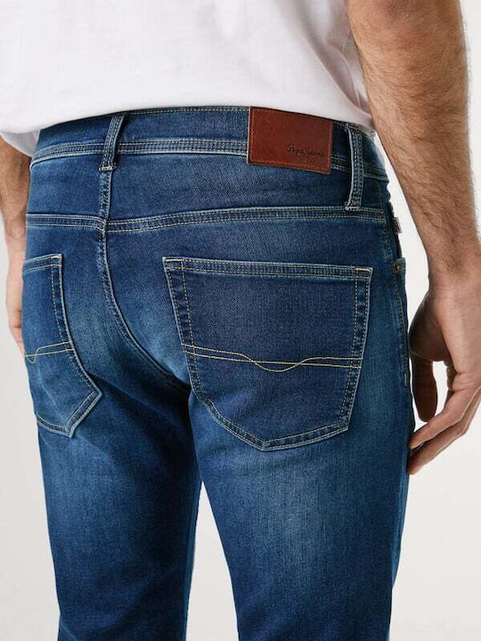 Track Ανδρικό Παντελόνι Τζιν με Slim Straight Εφαρμογή Μπλε