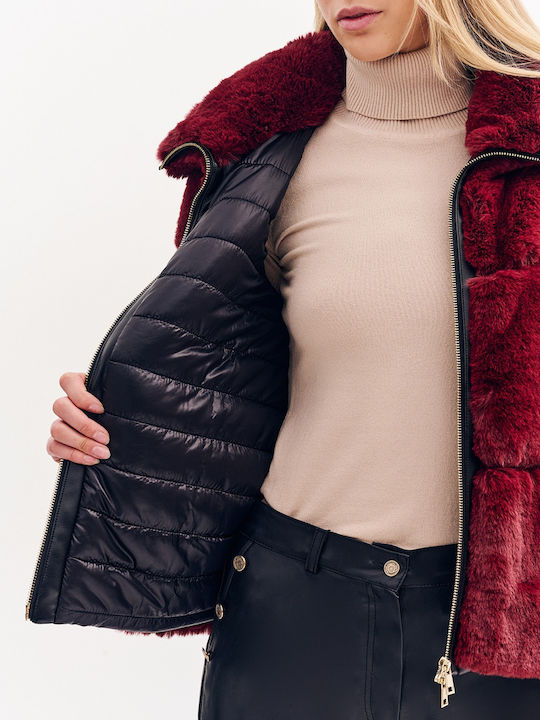 Women's Short Fur Bordeaux