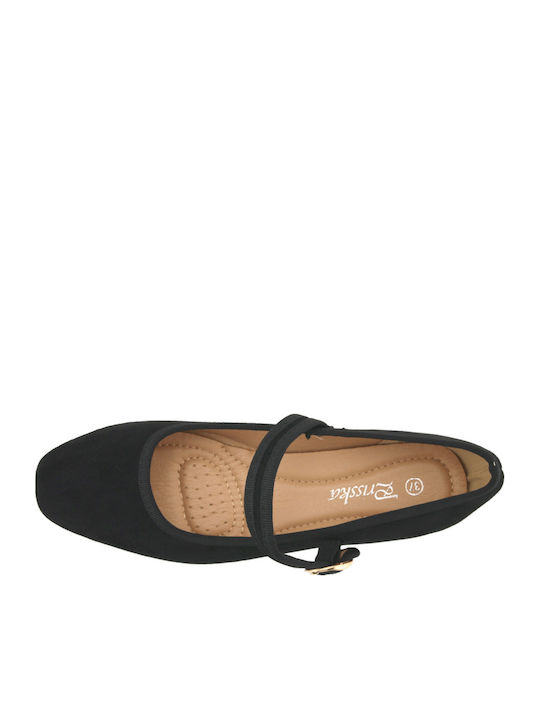 Suede Women's Ballerina Shoes Black