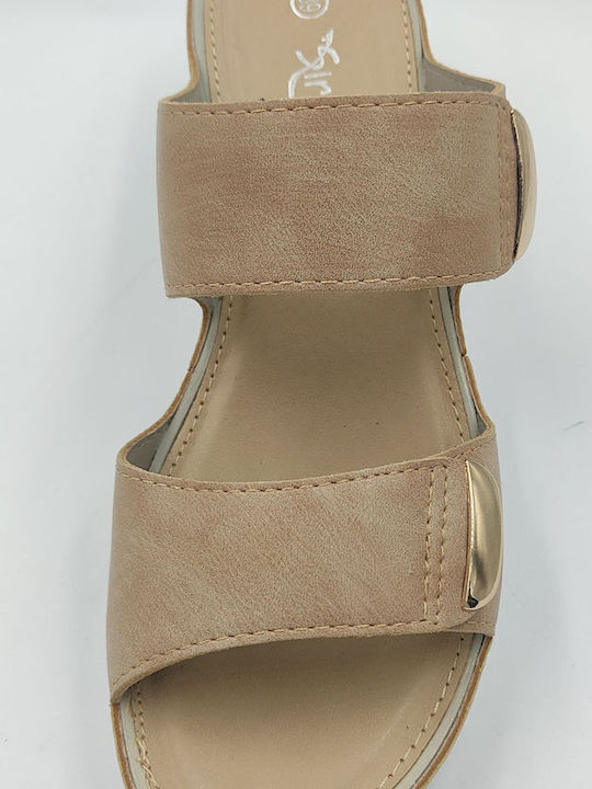 Platforme Dama Tip Slip On Bej