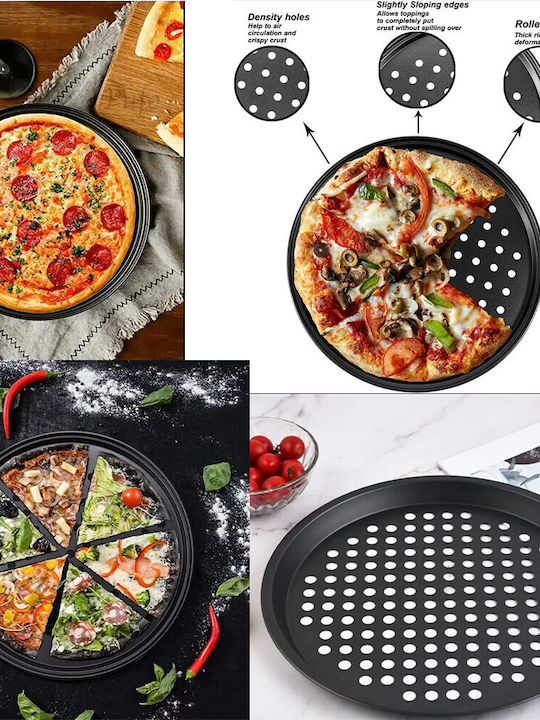 Perforated Baking Pan Made of Stainless Steel with Non-Stick Interior Coating 37cm
