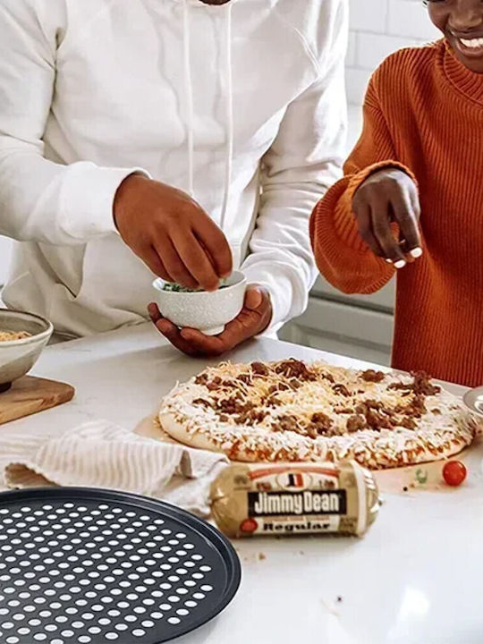 Perforated Baking Pan Made of Stainless Steel with Non-Stick Interior Coating 37cm