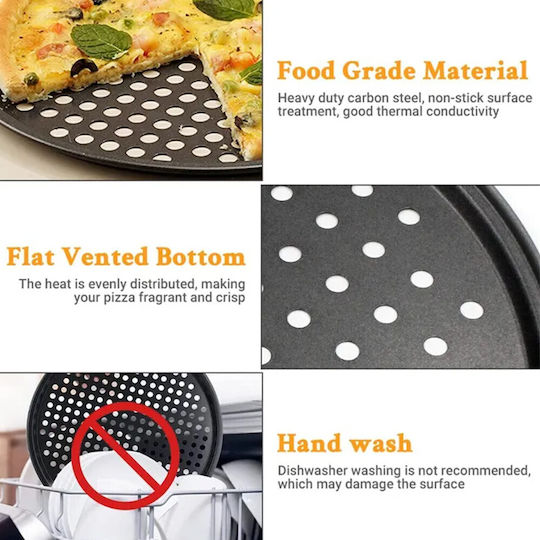 Tăvi De Copt Perforat Din Oțel Inoxidabil Cu Acoperire Antiaderentă 37cm
